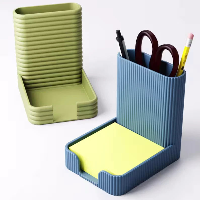 3D Printed Ribbed Desk Organizer | Functional Pen Pot & Stationery Tray