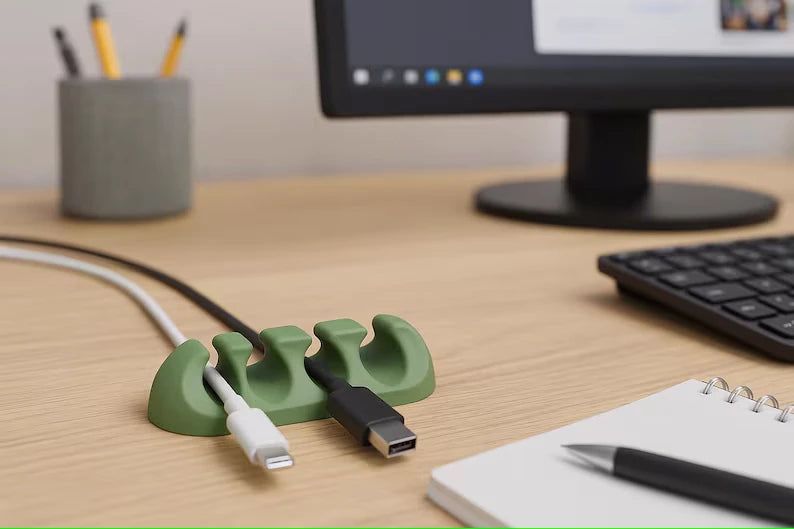 3D Printed Desktop Cable Clips | Modular Cord Organizer & Wire Management