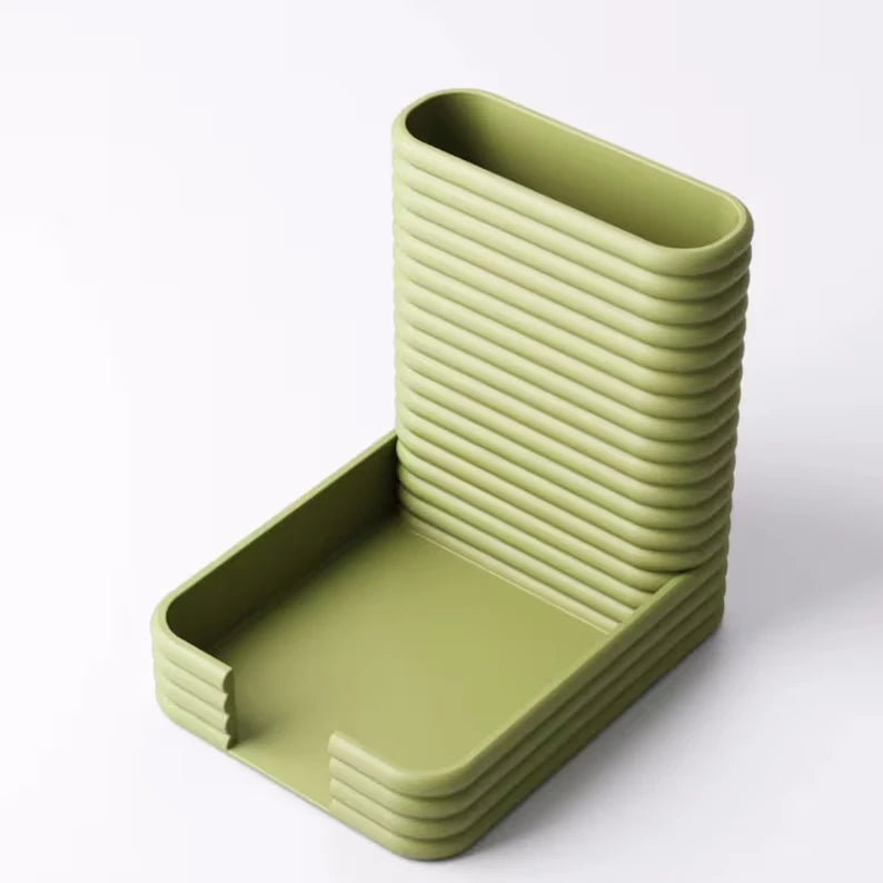 3D Printed Ribbed Desk Organizer | Functional Pen Pot & Stationery Tray