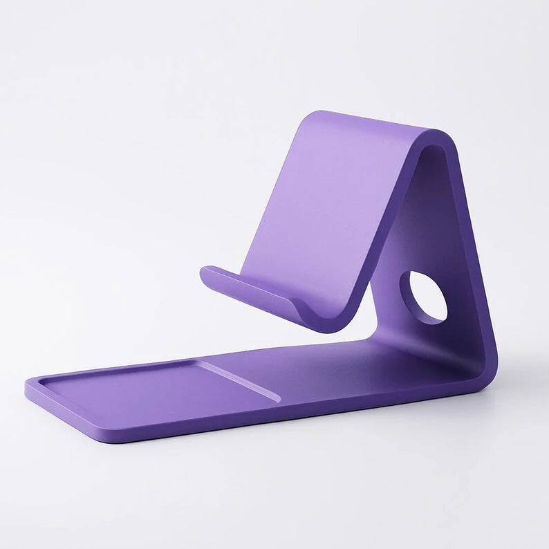 3D Printed Desk Organizer & Phone Stand | Integrated Catch-All Tray for Keys & Earbuds