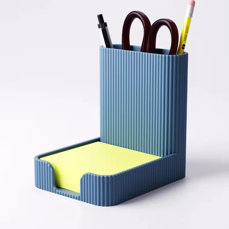 3D Printed Ribbed Desk Organizer | Functional Pen Pot & Stationery Tray