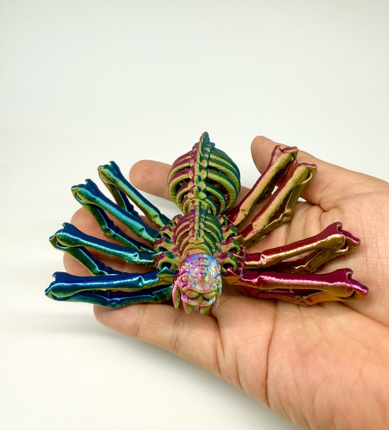 Articulated 3D Printed Spider Fidget Toy – Posable PLA