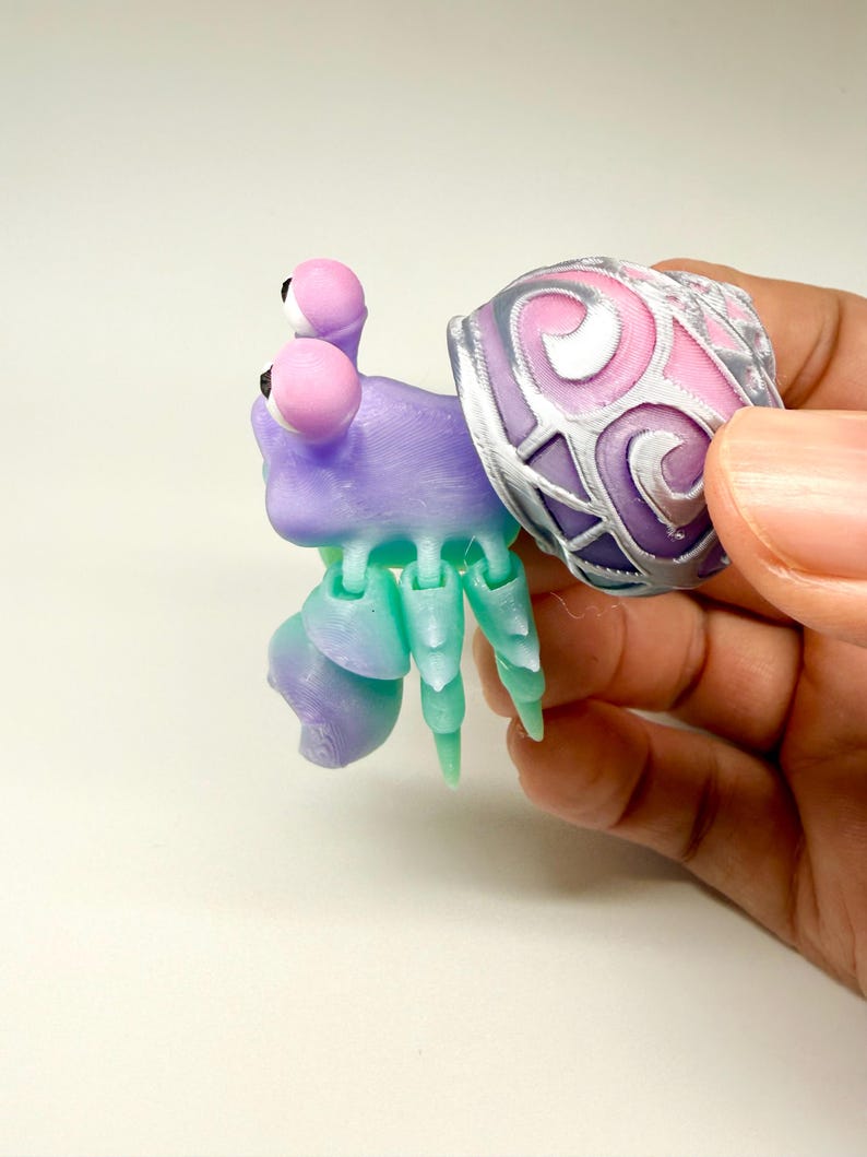 Articulated Hermit Crab Glow 3D Printed Fidget Toy