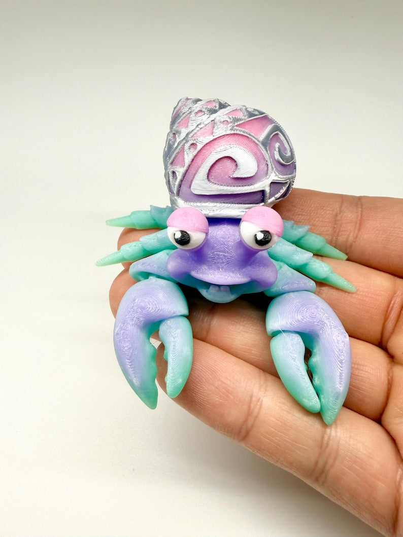 Articulated Hermit Crab Glow 3D Printed Fidget Toy